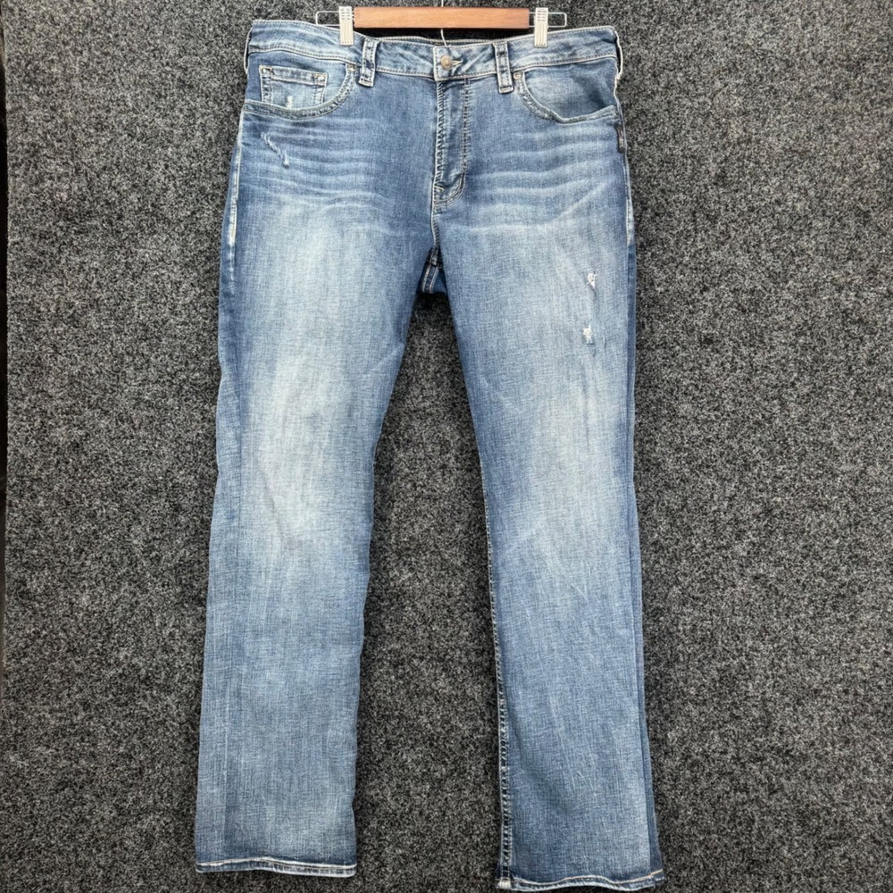 Silver Jeans Co Zac Relaxed Straight Leg Denim Jeans M42408SDK187 Mens 38x34